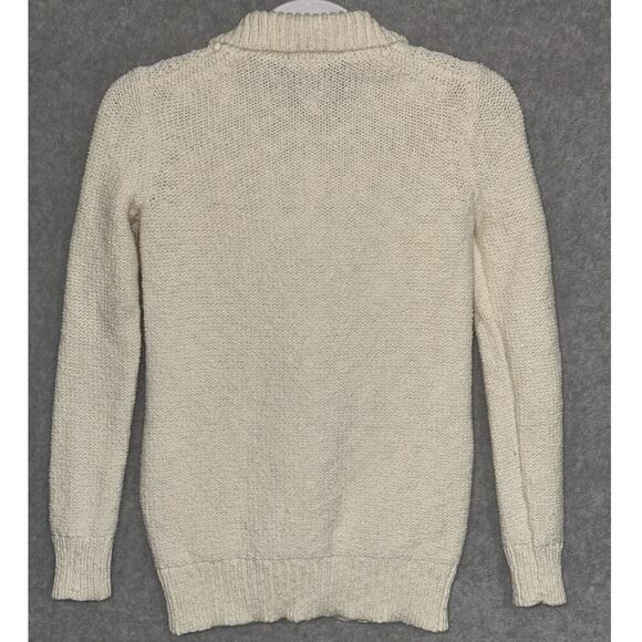 J Crew | XXS | Fisherman Toggle Knit Cardigan Sweater cream rope wood cotton - Picture 2 of 9